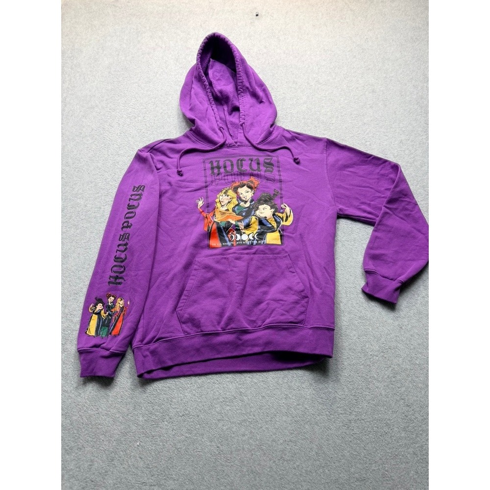 Disney Hocus Pocus Sanderson Sisters Purple Graphic Hoodie Sweatshirt Large